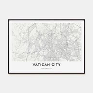 Vatican City Map Landscape Poster