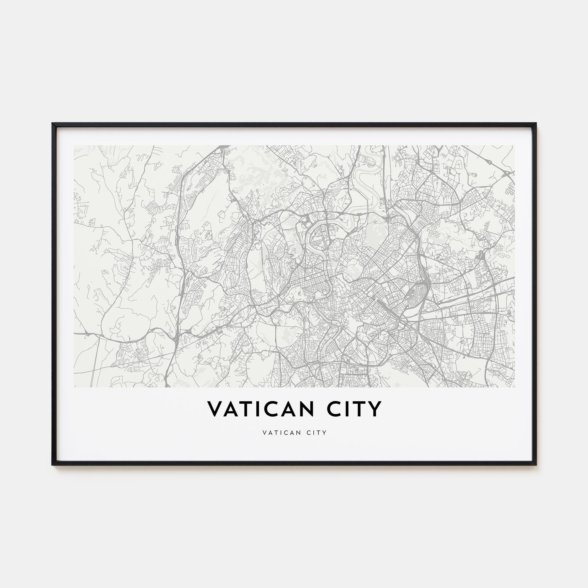 Vatican City Map Landscape Poster