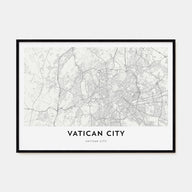 Vatican City Map Landscape Poster