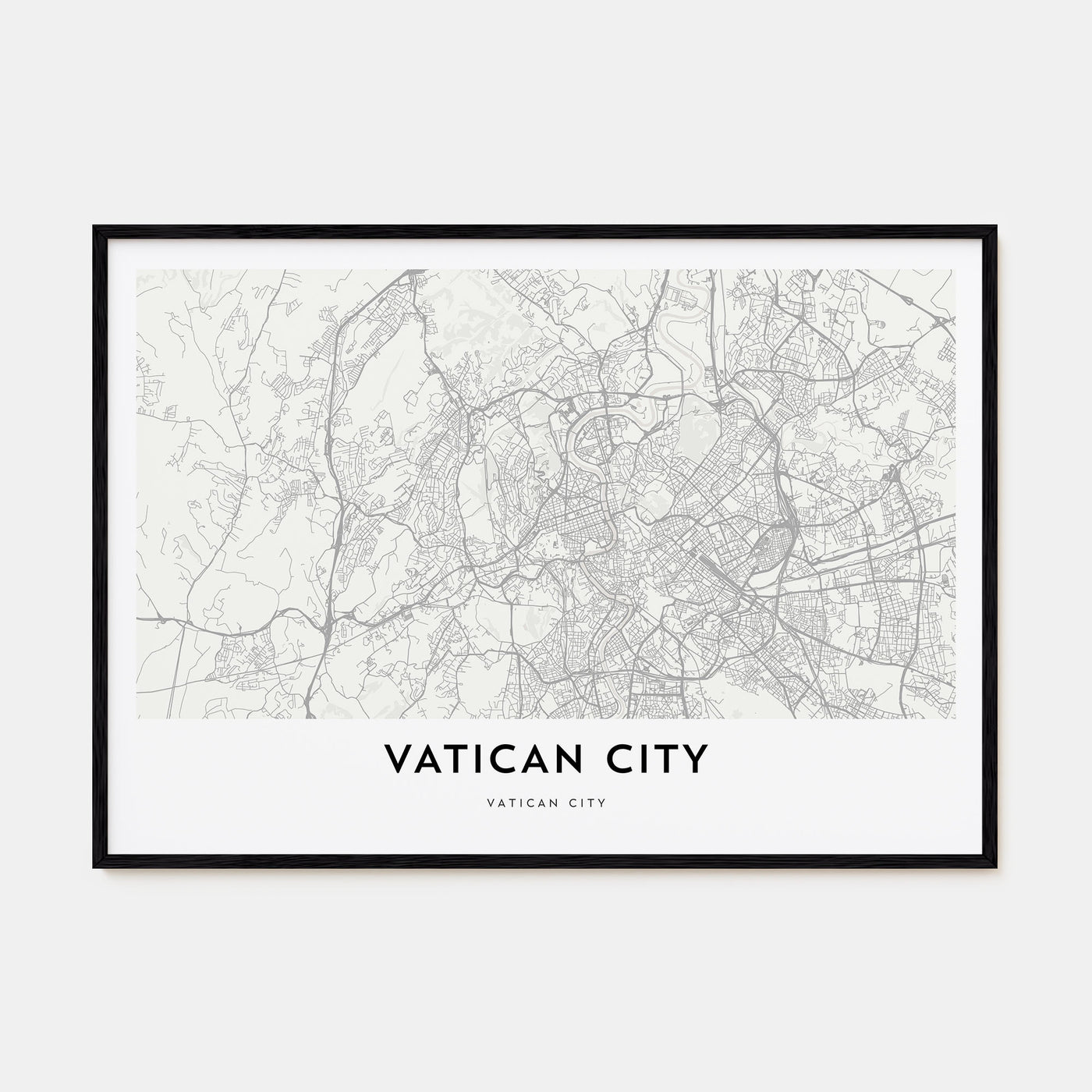 Vatican City Map Landscape Poster