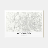 Vatican City Map Landscape Poster