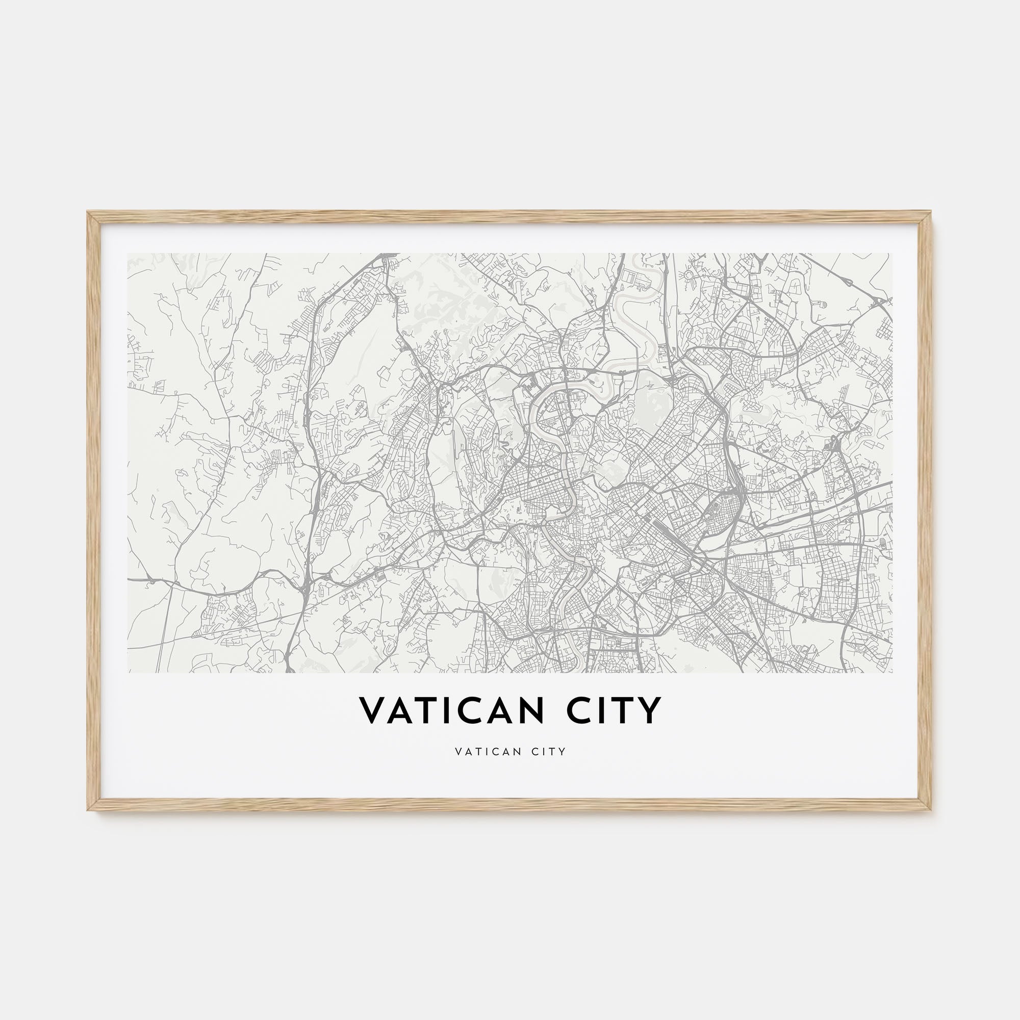 Vatican City Map Landscape Poster