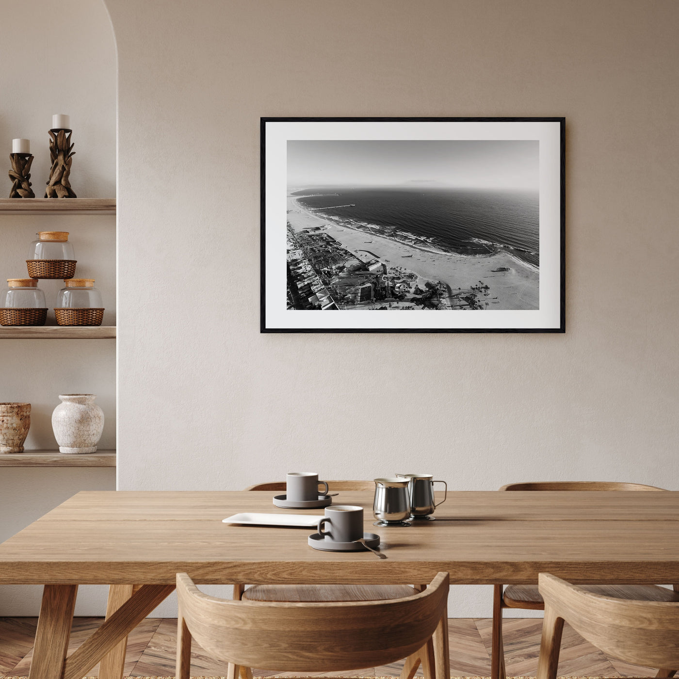 Venice Beach Landscape B&W Poster