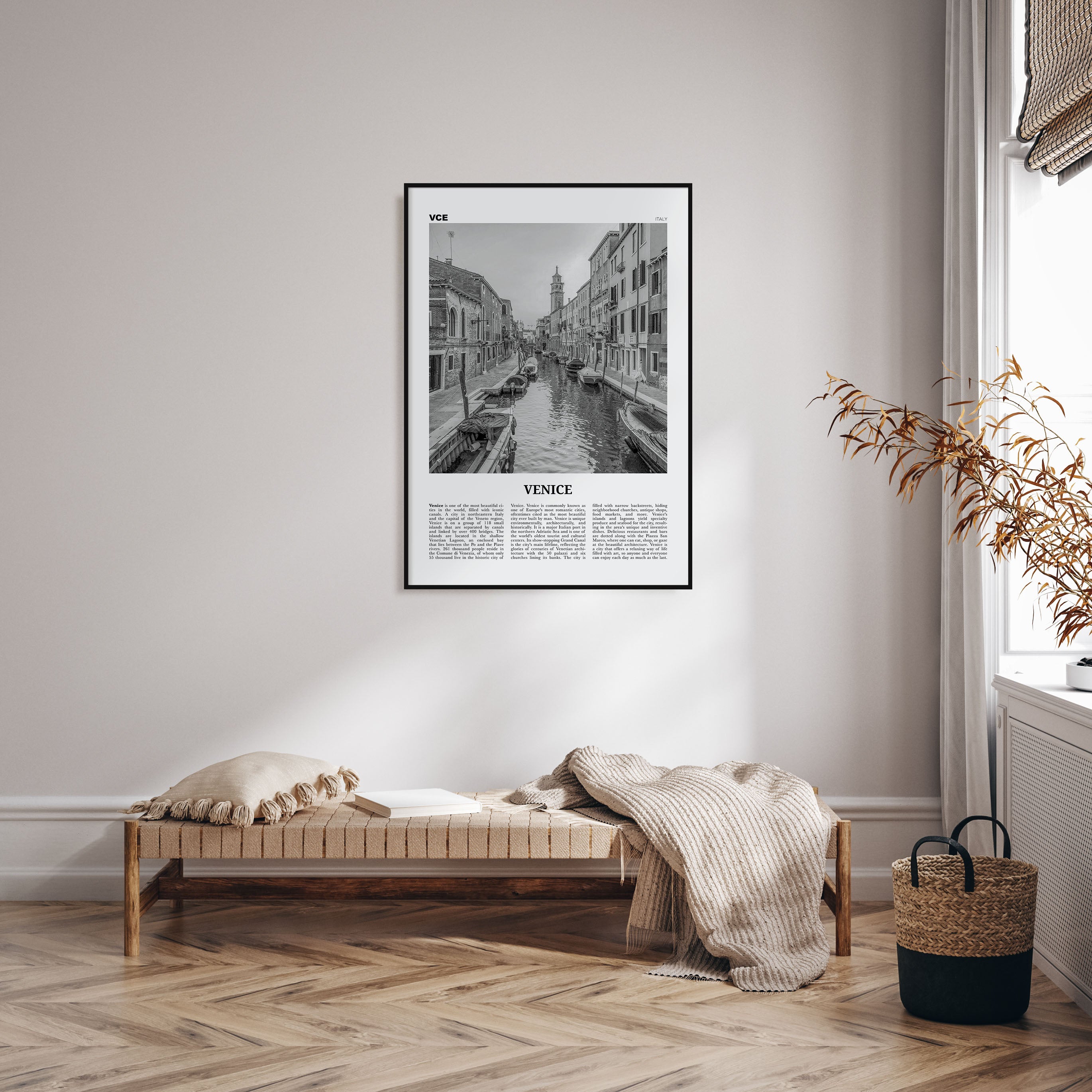 Venice Travel B&W No 1 Poster