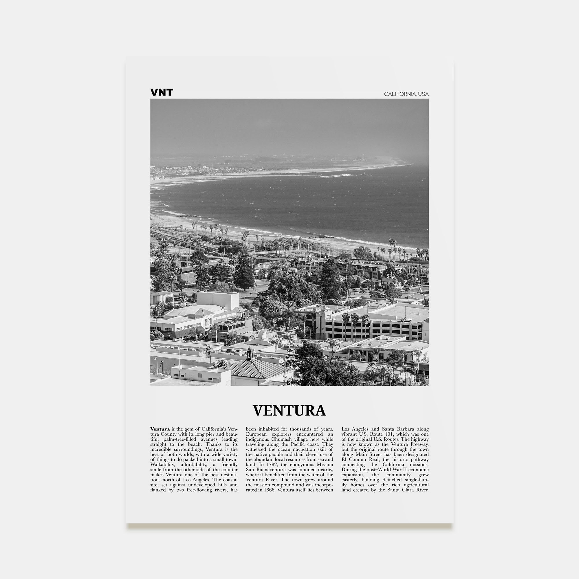 Ventura Travel B&W No 1 Poster