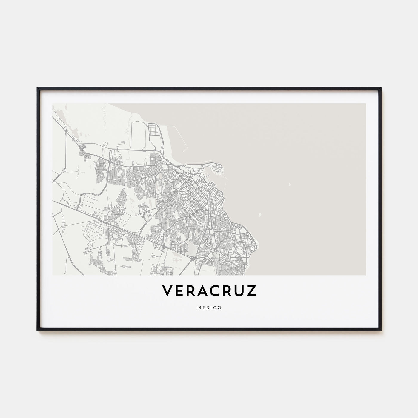 Veracruz Map Landscape Poster