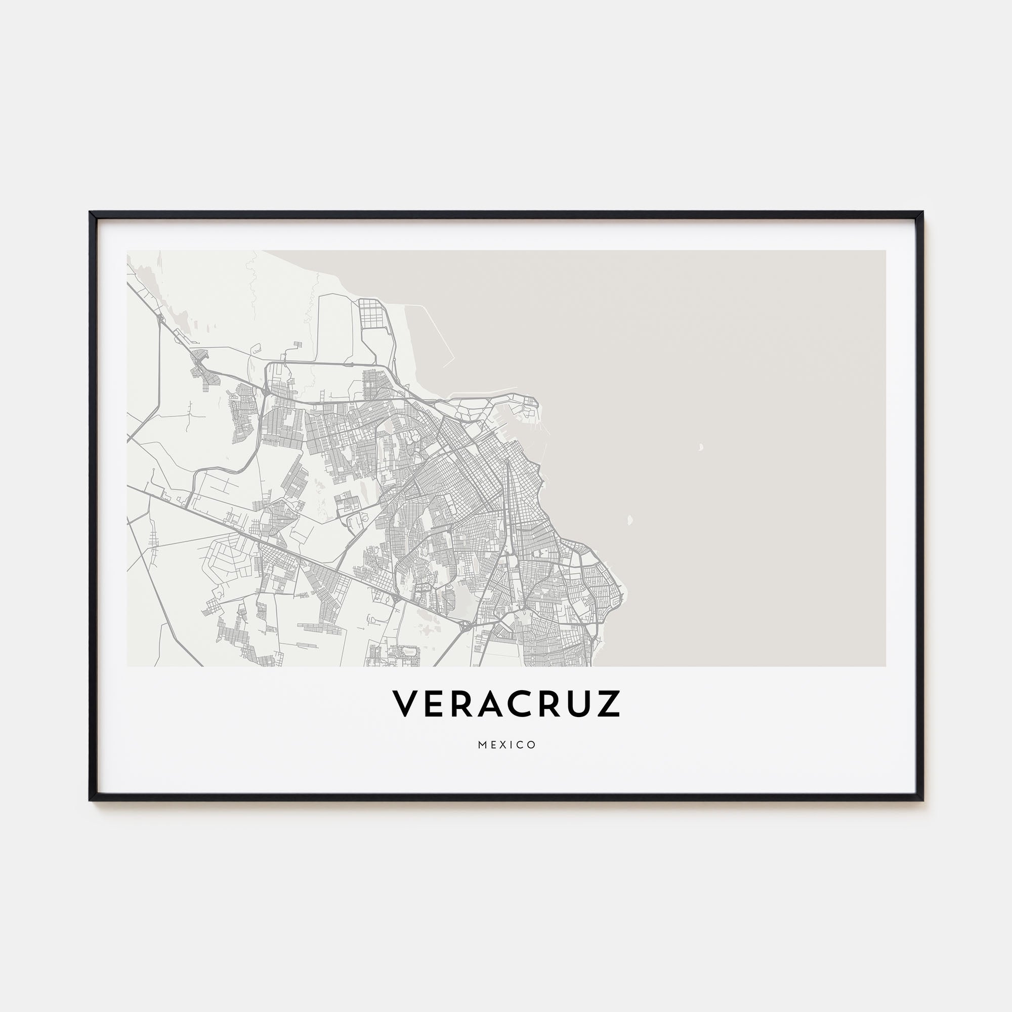 Veracruz Map Landscape Poster