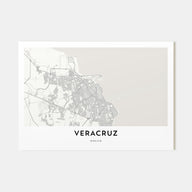 Veracruz Map Landscape Poster