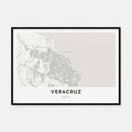 Veracruz Map Landscape Poster