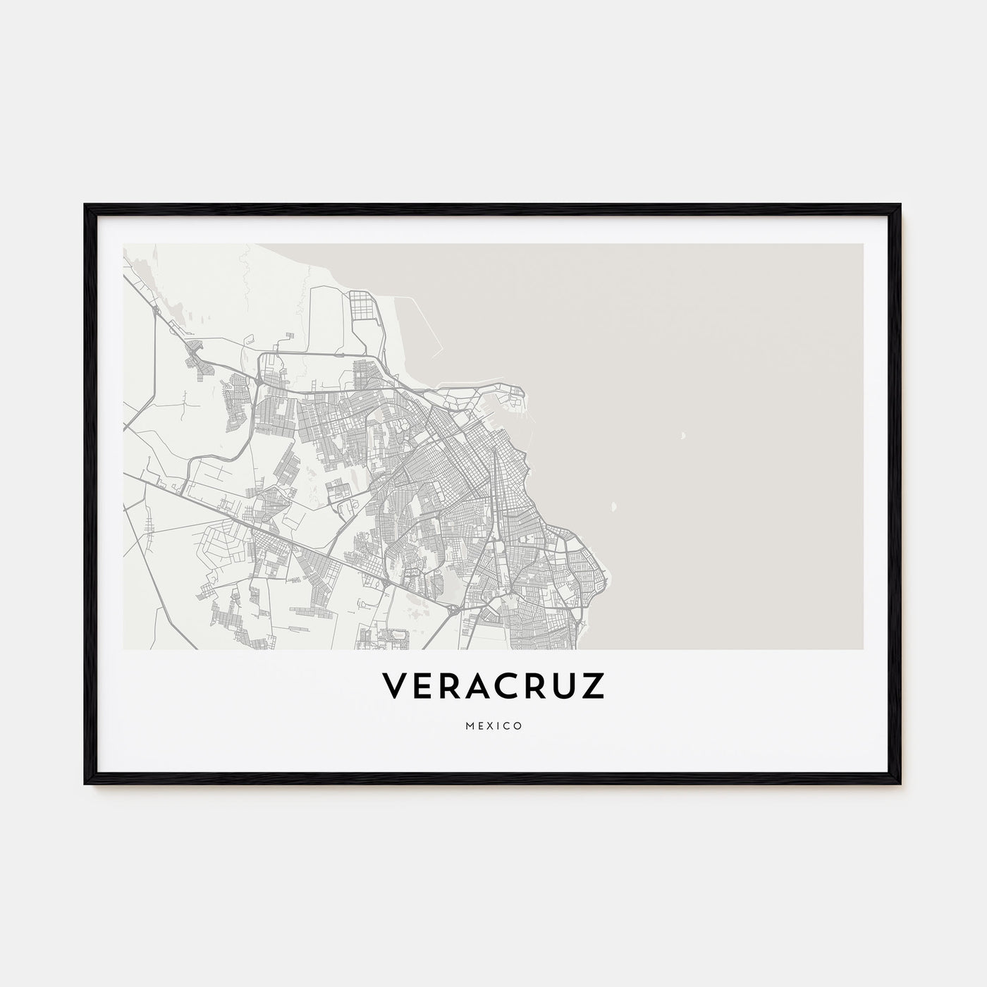 Veracruz Map Landscape Poster