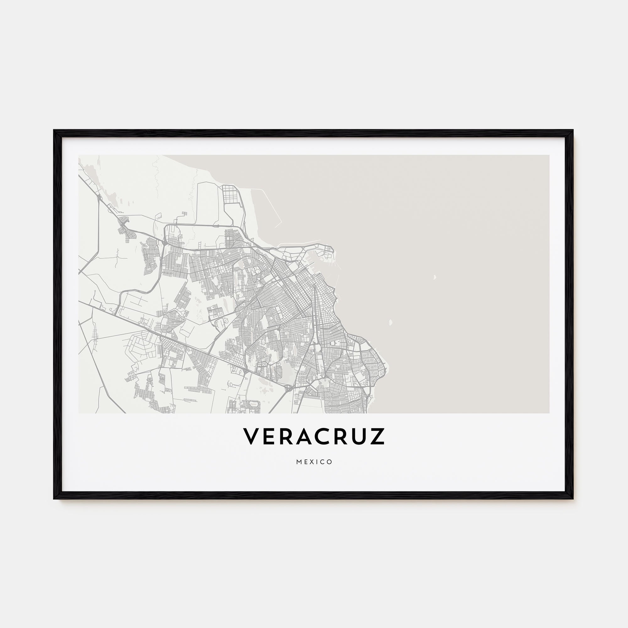 Veracruz Map Landscape Poster