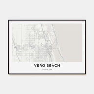 Vero Beach Map Landscape Poster