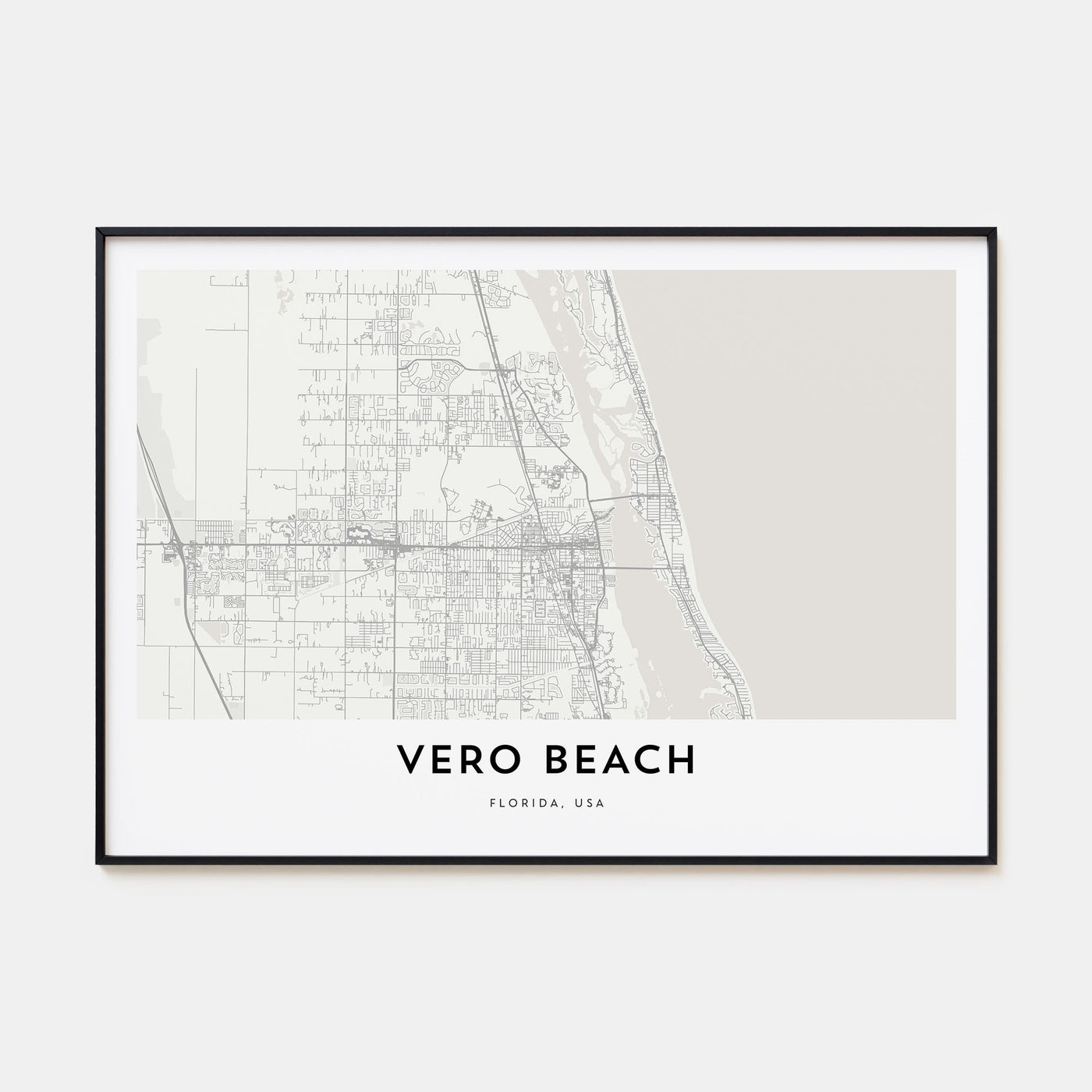 Vero Beach Map Landscape Poster