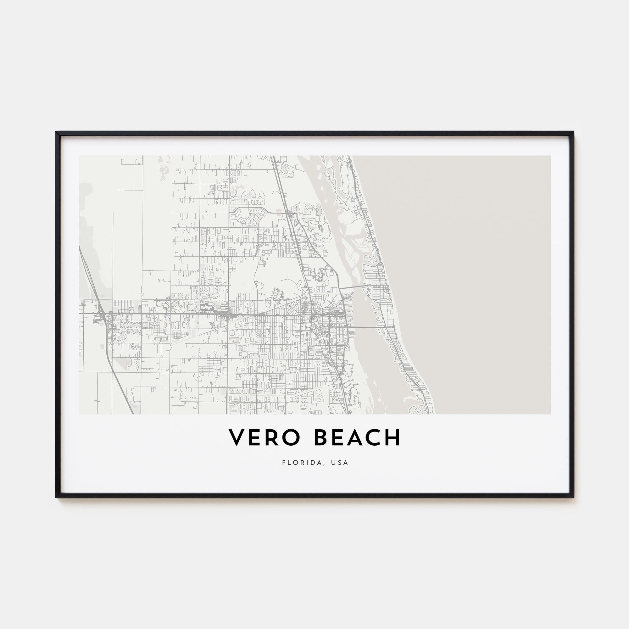 Vero Beach Map Landscape Poster