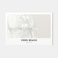 Vero Beach Map Landscape Poster