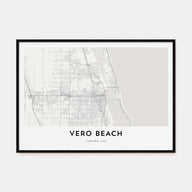 Vero Beach Map Landscape Poster