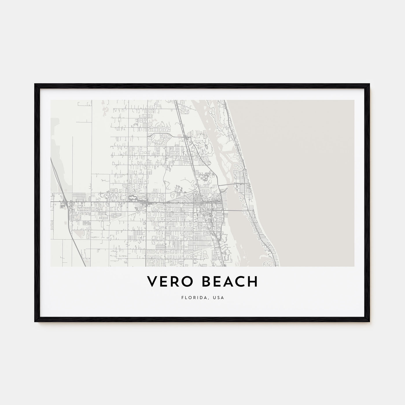 Vero Beach Map Landscape Poster
