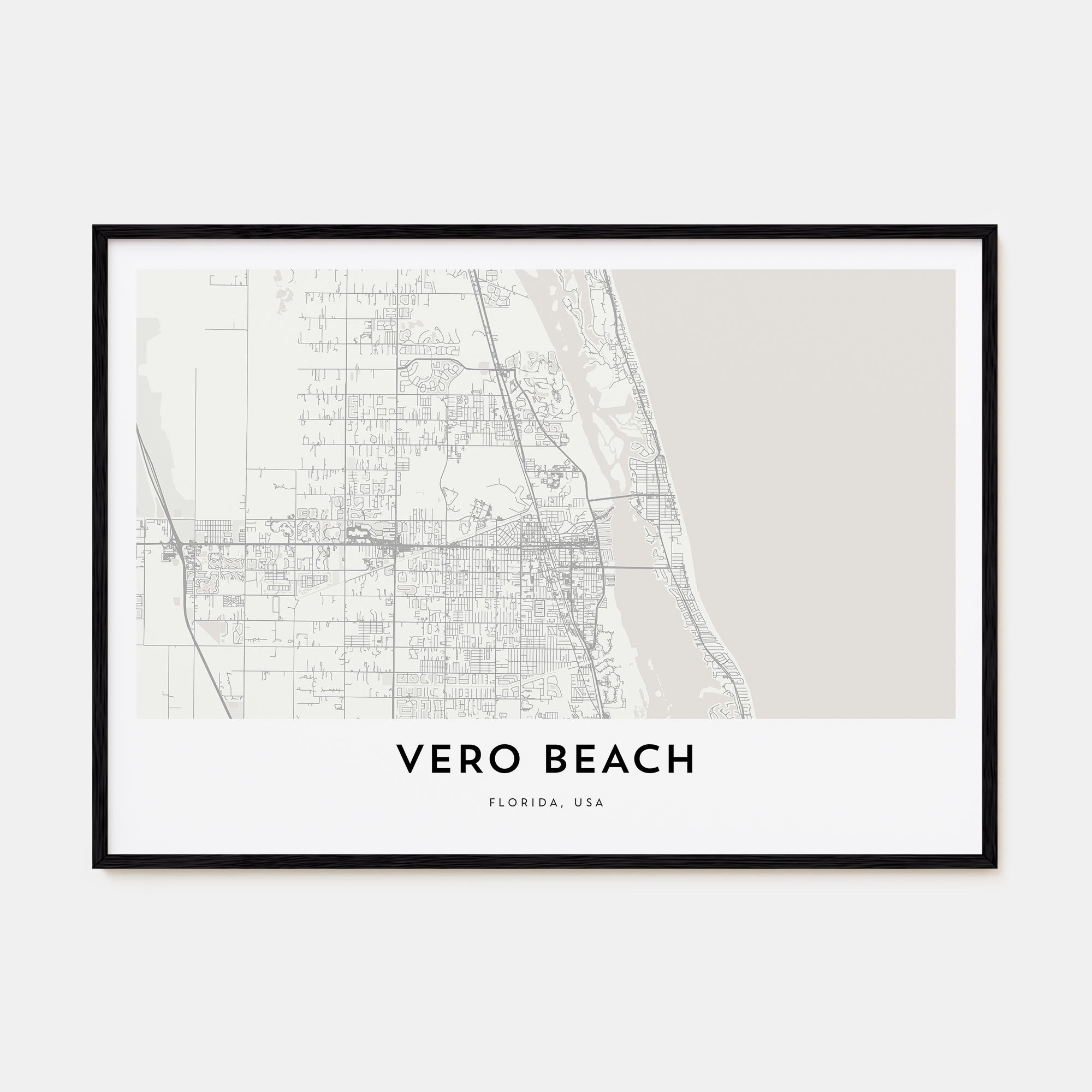 Vero Beach Map Landscape Poster