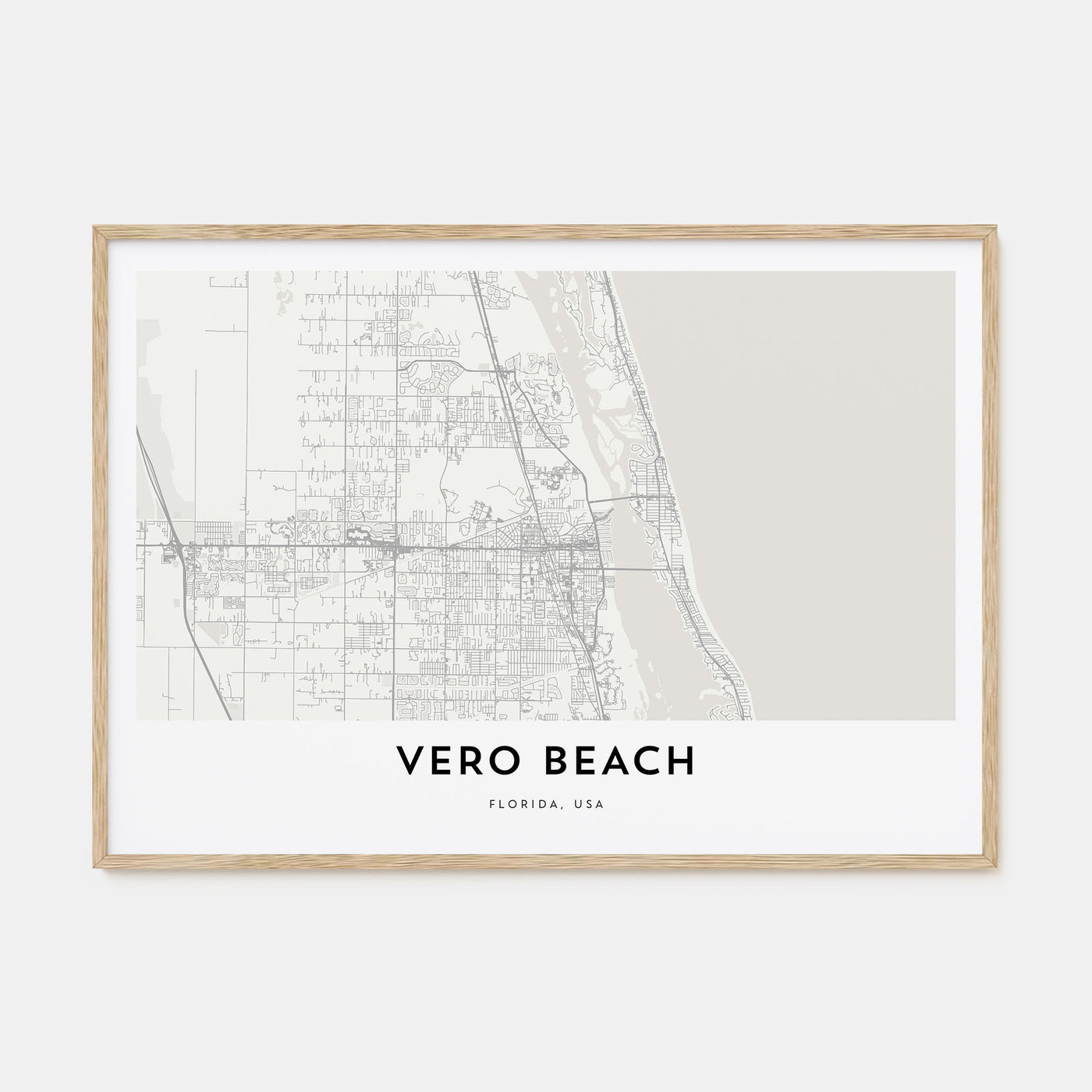 Vero Beach Map Landscape Poster