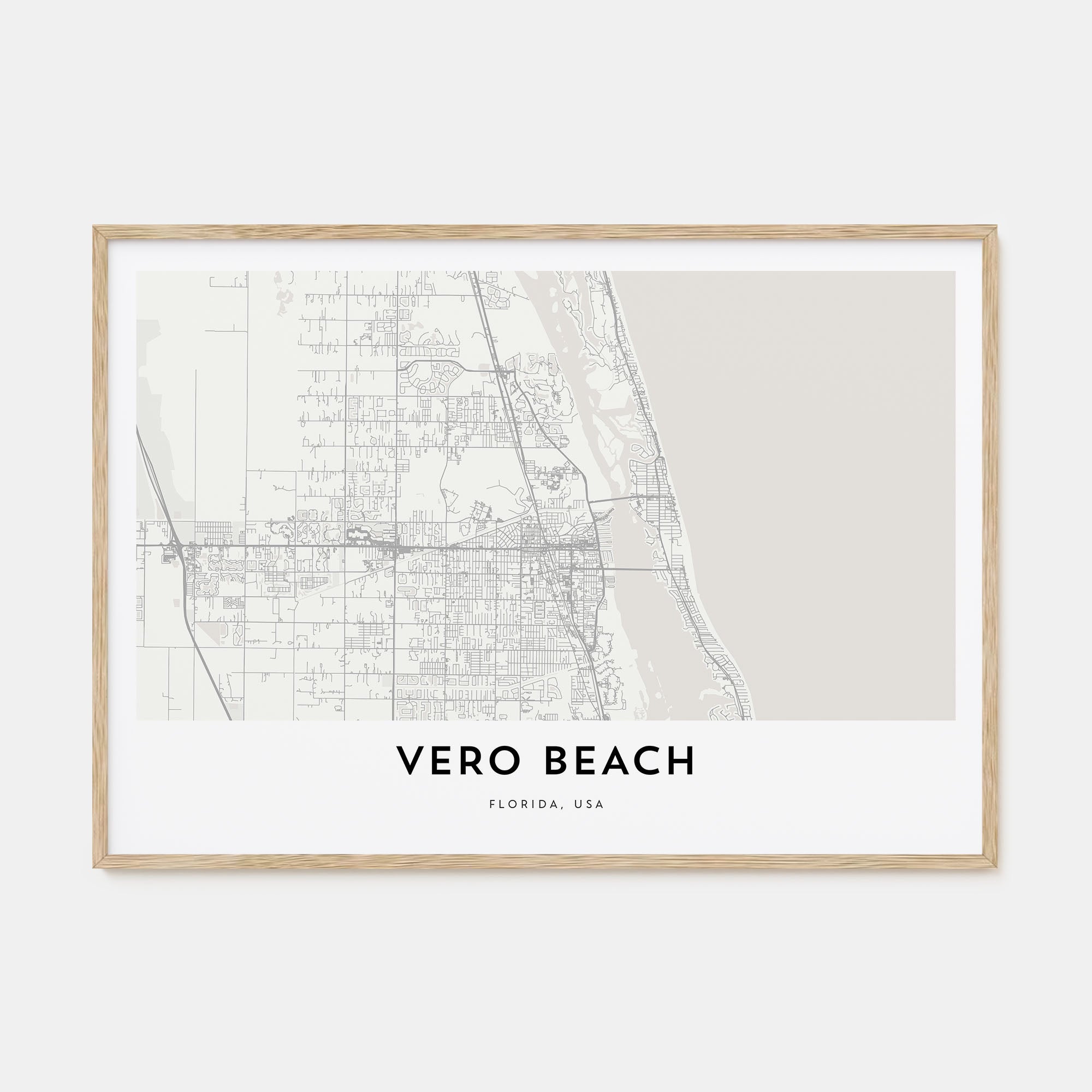 Vero Beach Map Landscape Poster