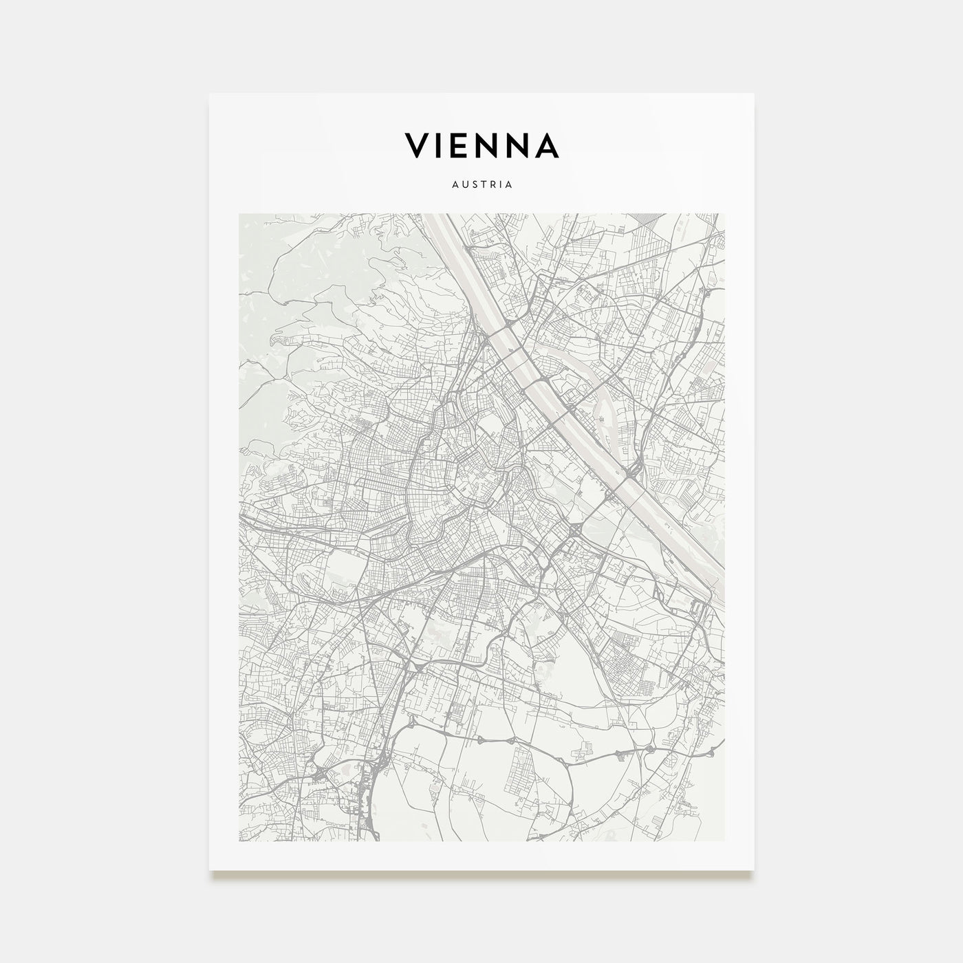 Vienna Map Portrait Poster