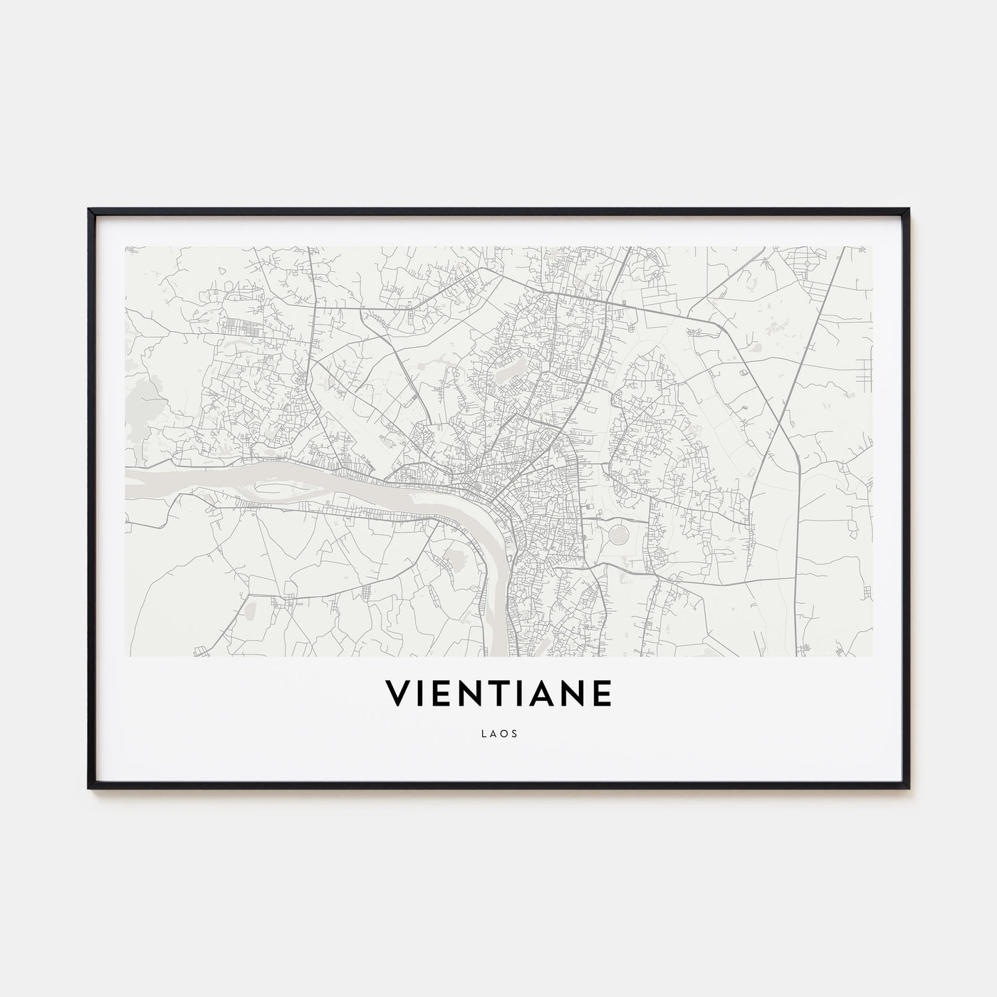 Vientiane Map Landscape Poster