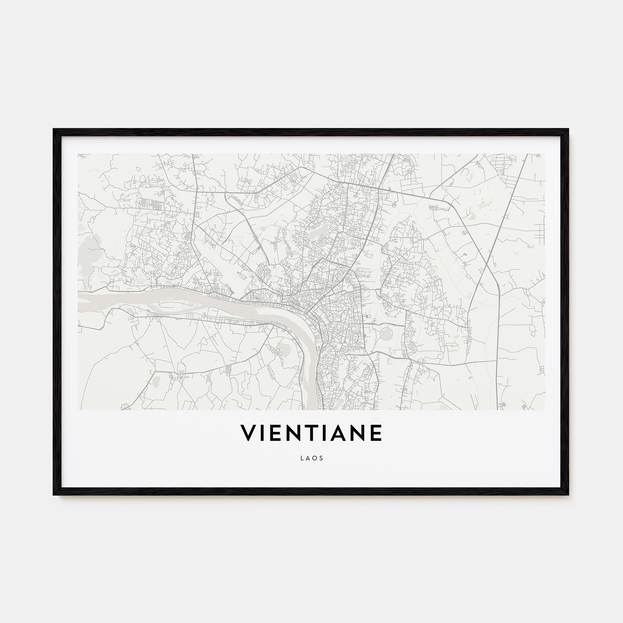 Vientiane Map Landscape Poster