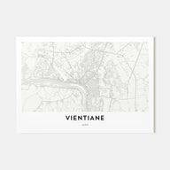 Vientiane Map Landscape Poster