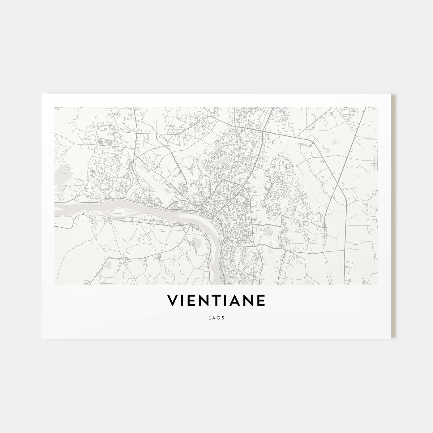 Vientiane Map Landscape Poster