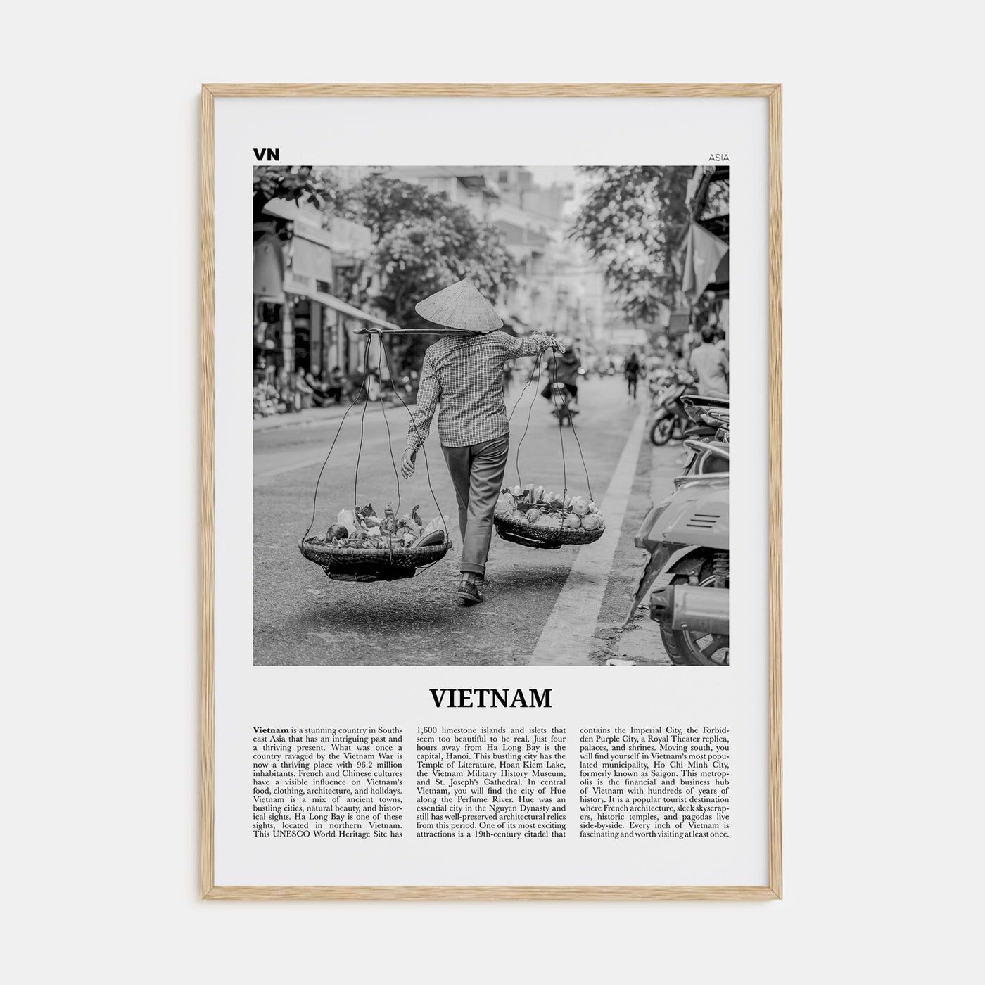 Vietnam Travel B&W No 2 Poster