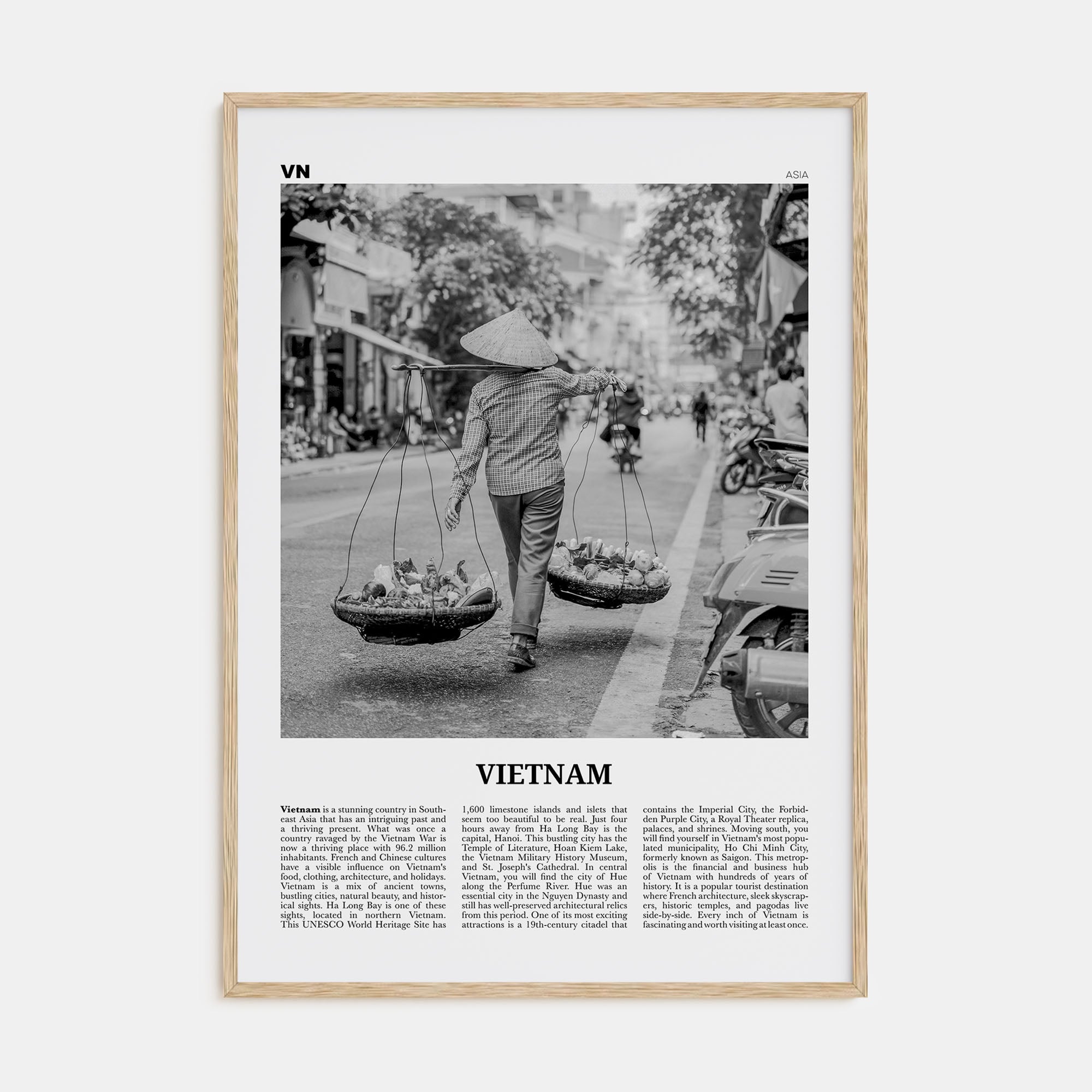 Vietnam Travel B&W No 2 Poster