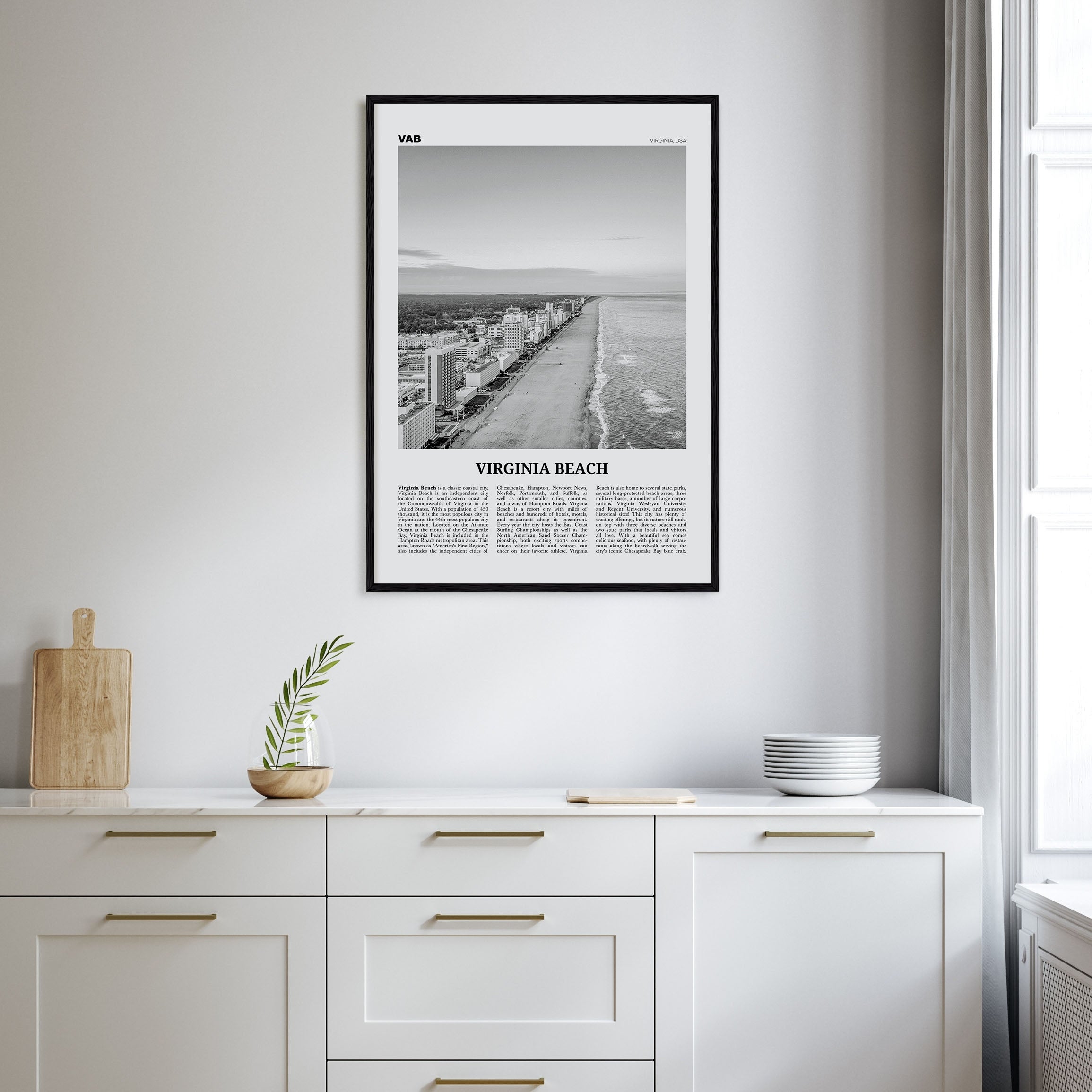 Virginia Beach Travel B&W Poster