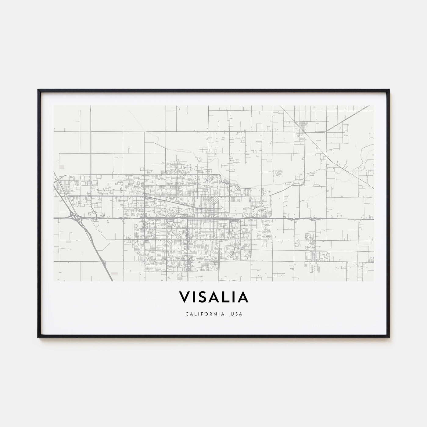 Visalia Map Landscape Poster