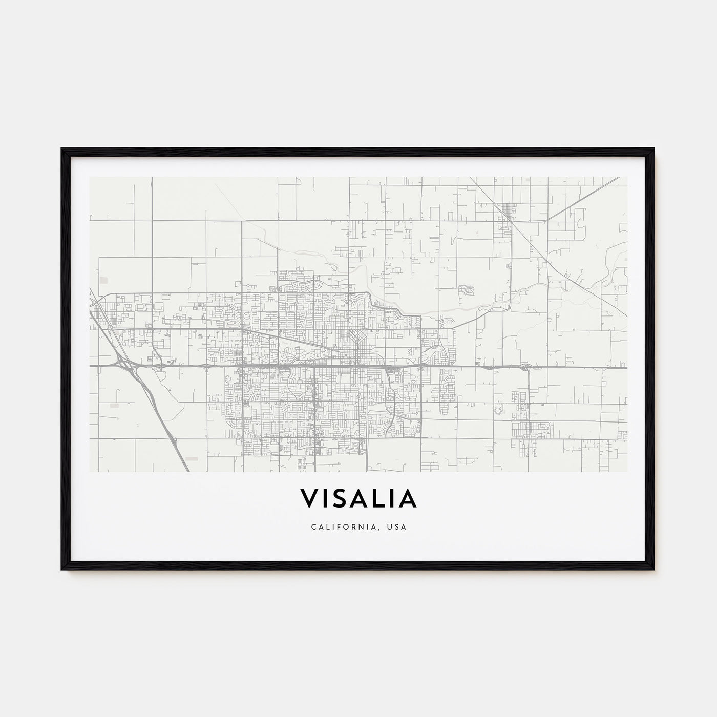 Visalia Map Landscape Poster