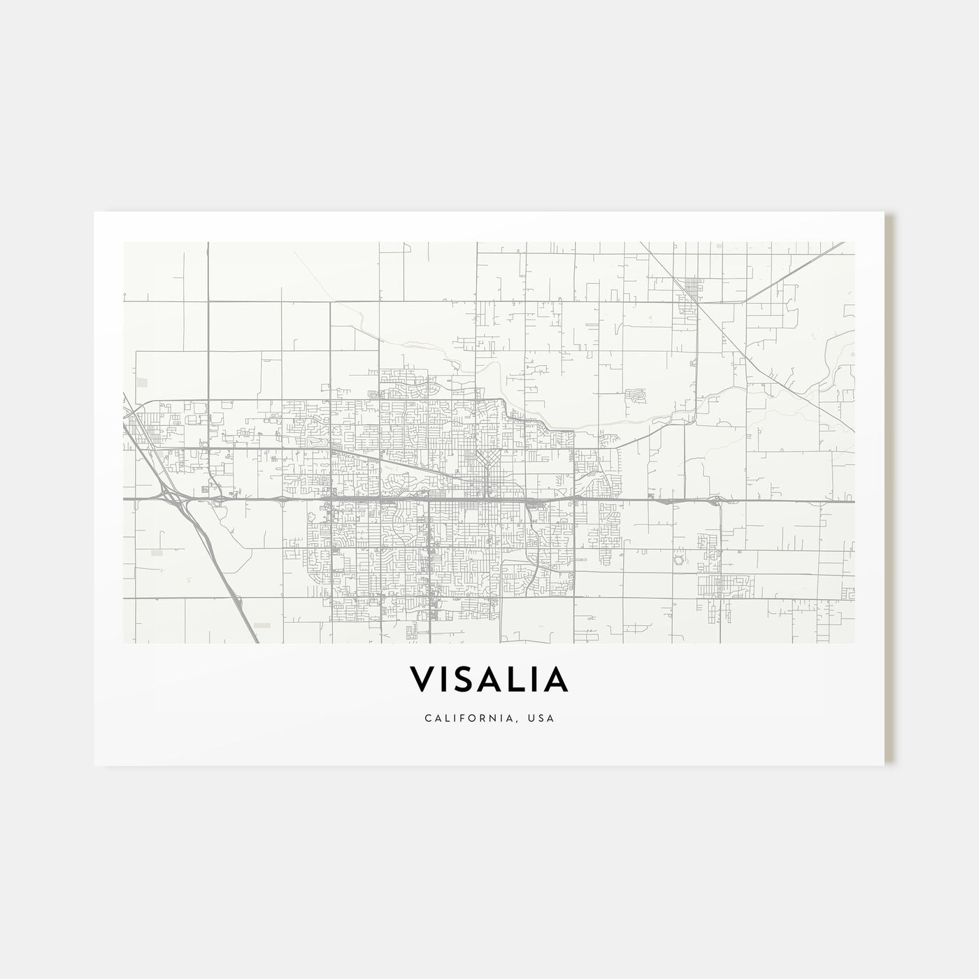 Visalia Map Landscape Poster