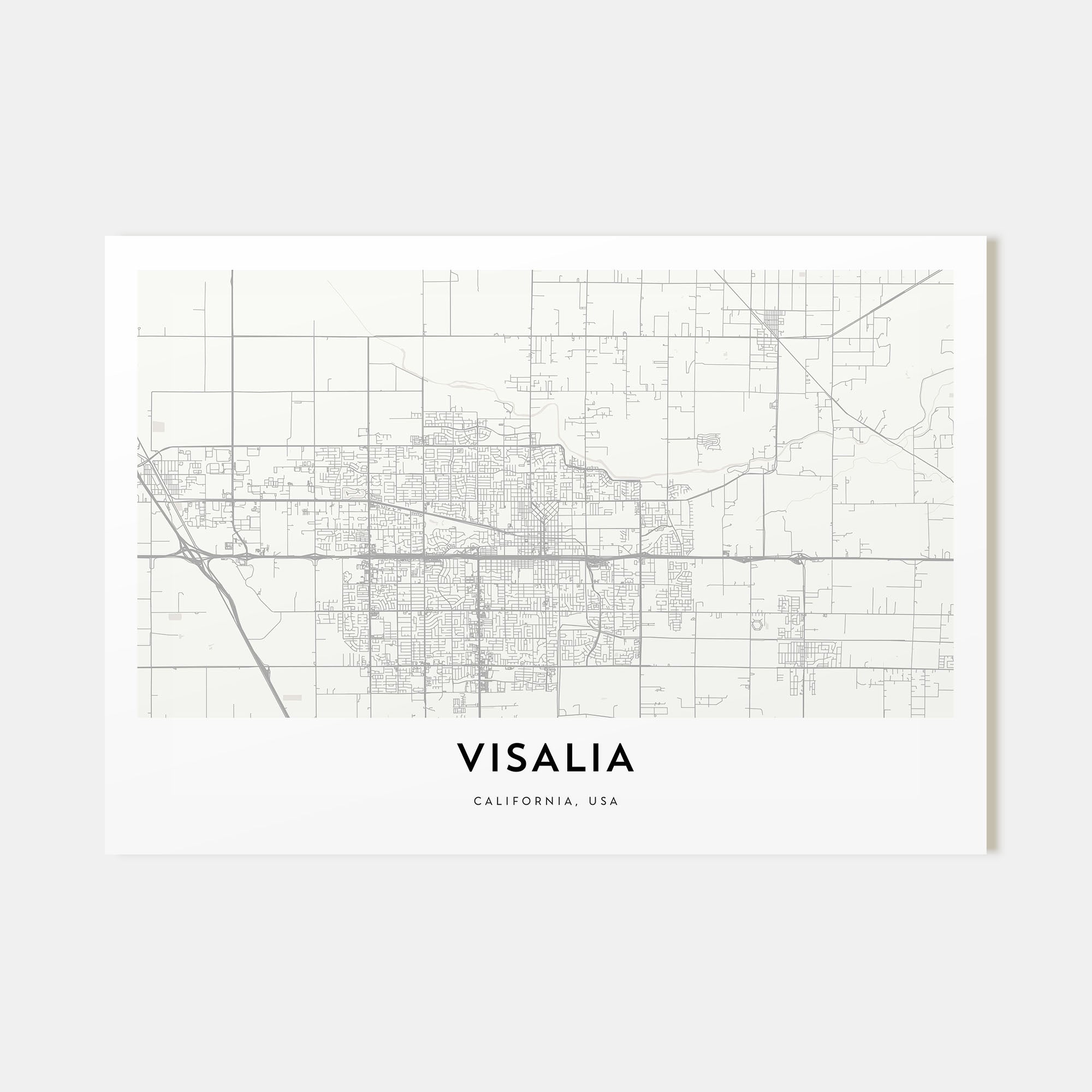 Visalia Map Landscape Poster