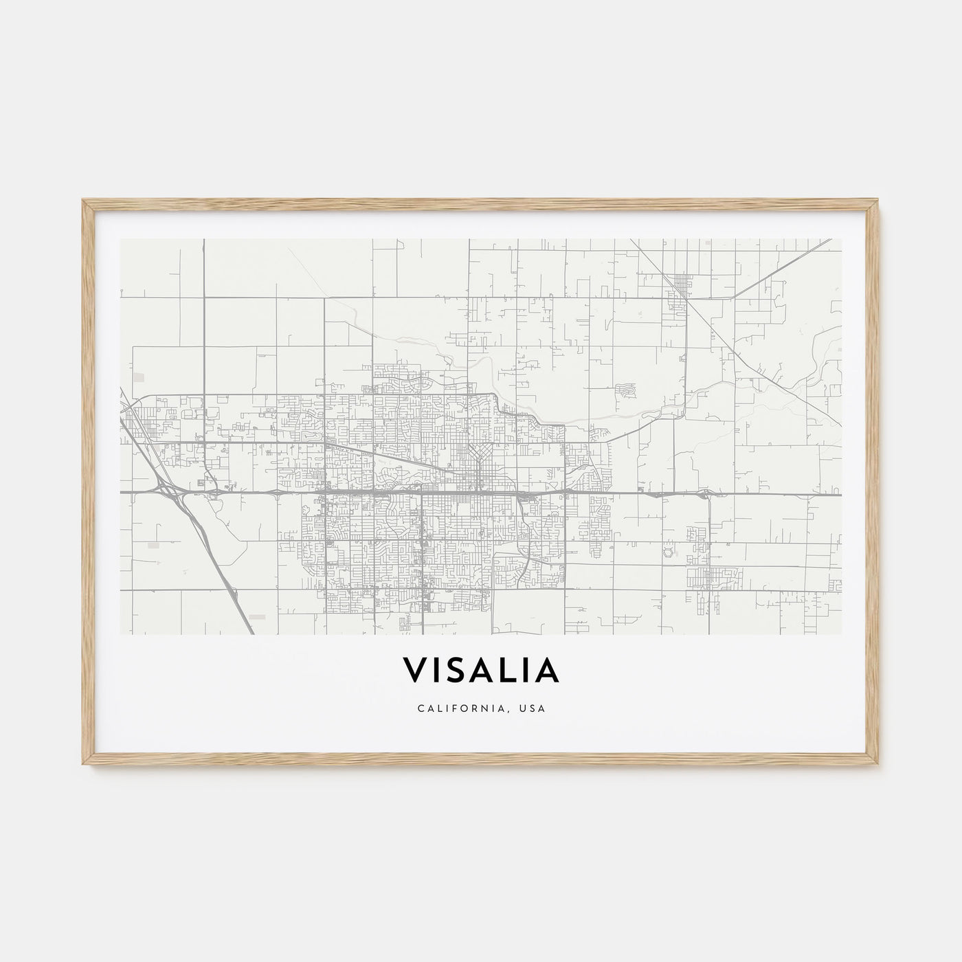 Visalia Map Landscape Poster