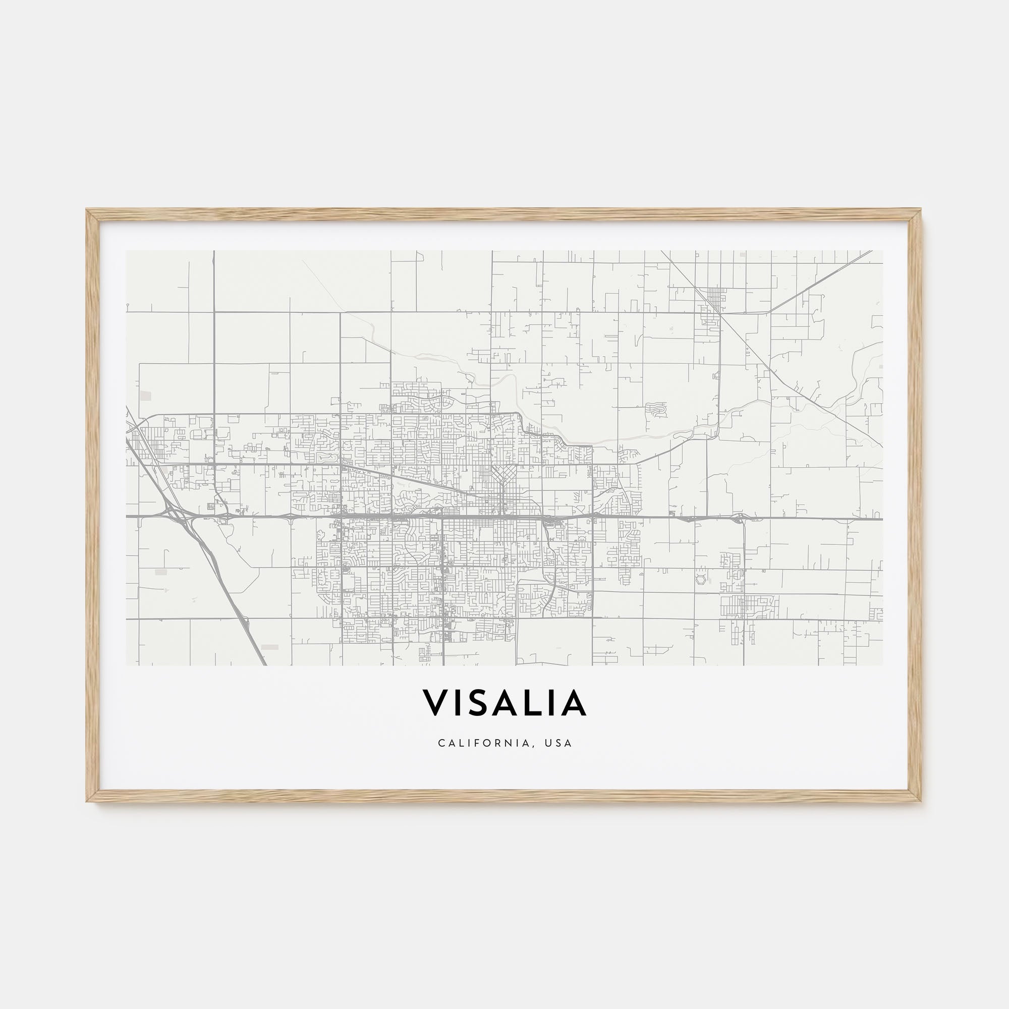 Visalia Map Landscape Poster