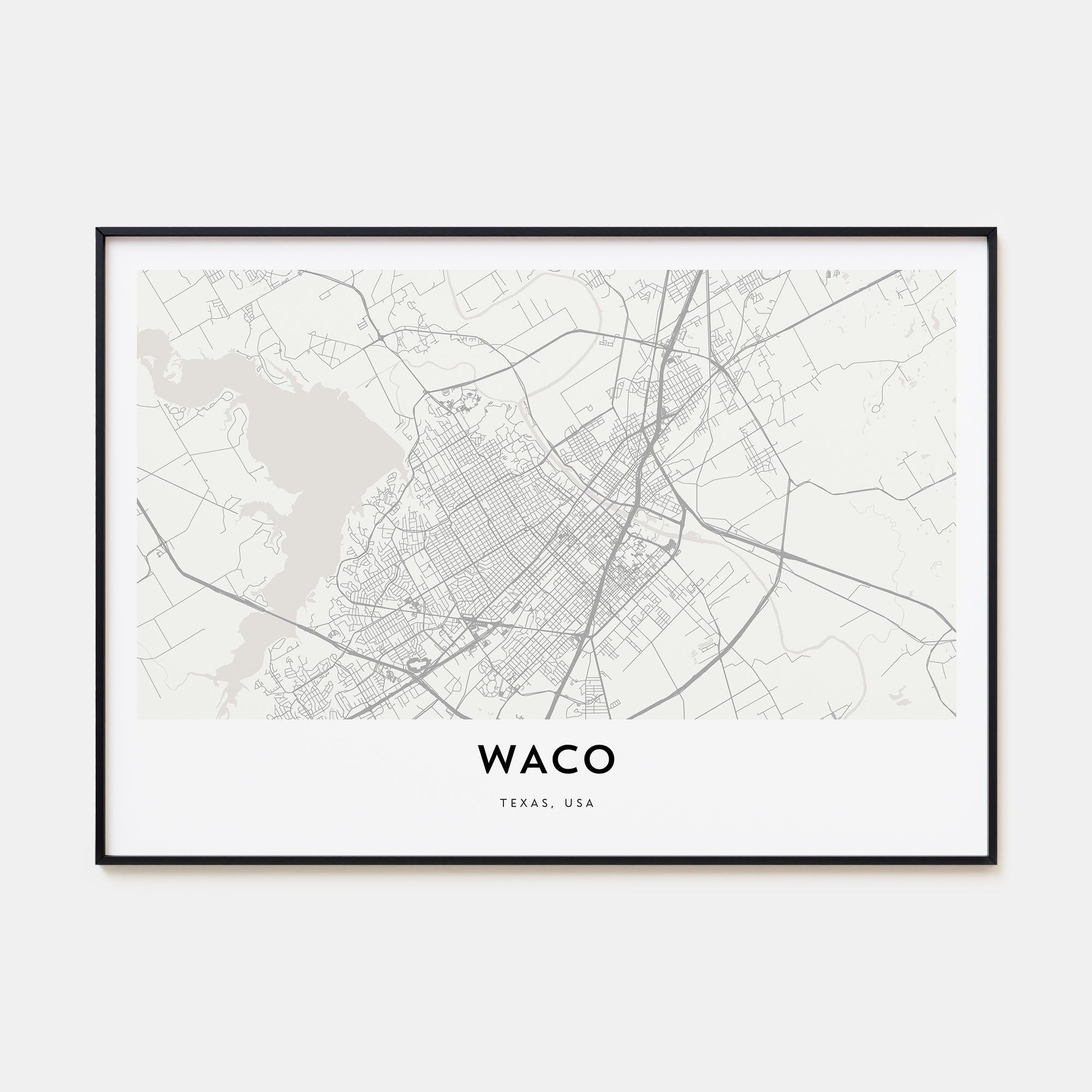 Waco Map Landscape Poster