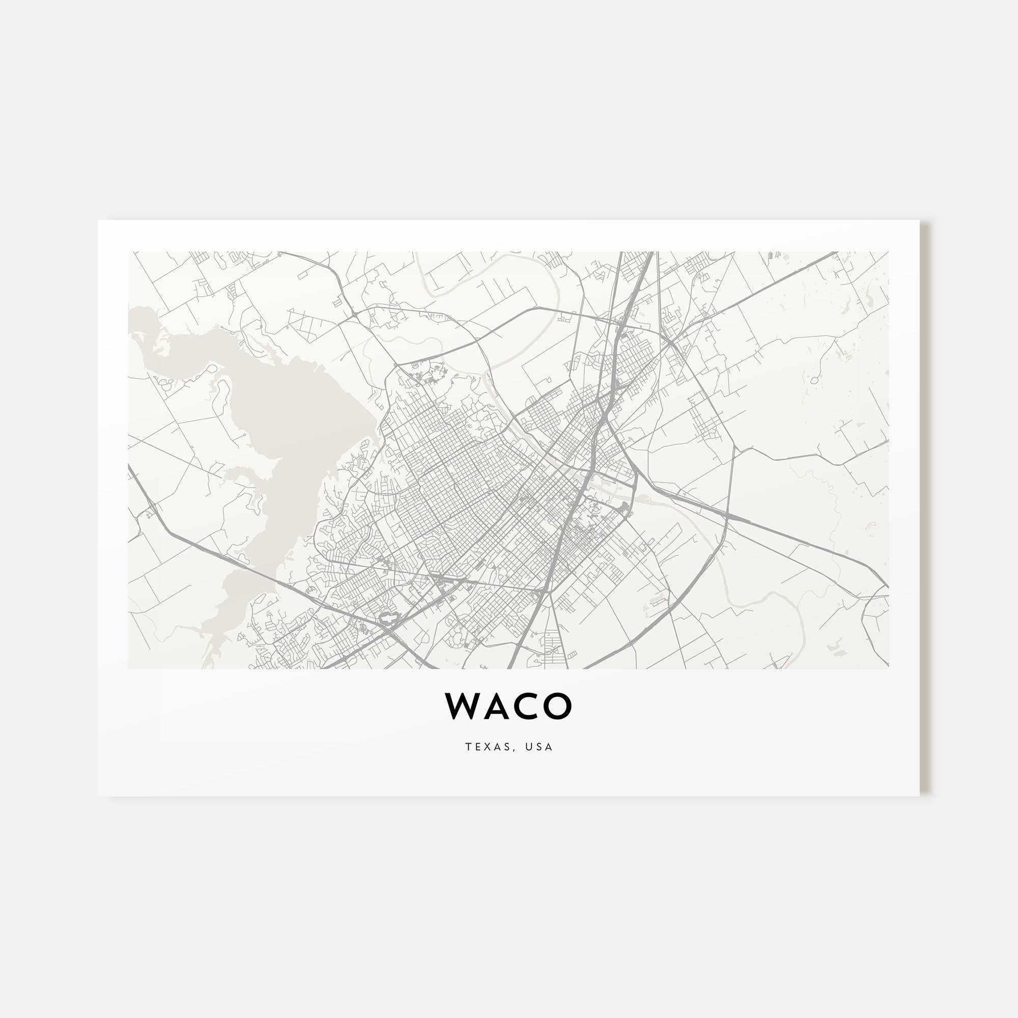 Waco Map Landscape Poster