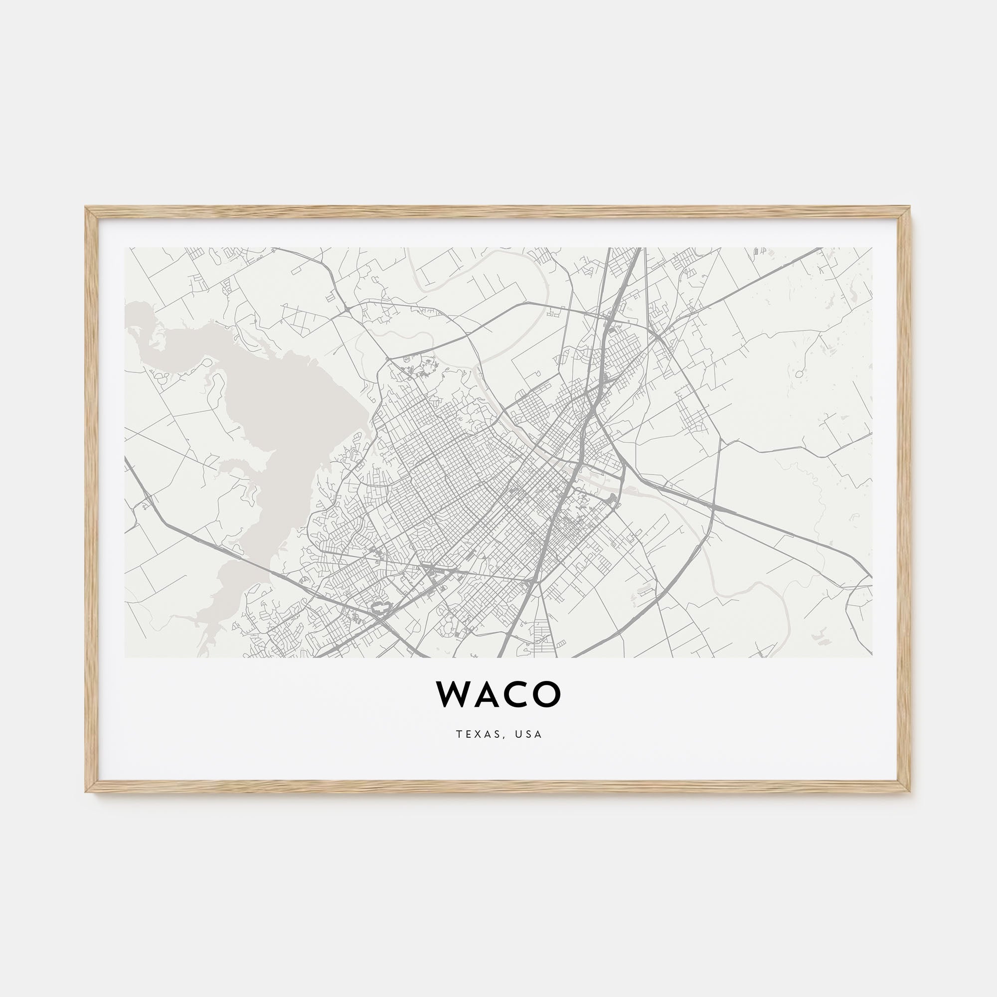 Waco Map Landscape Poster