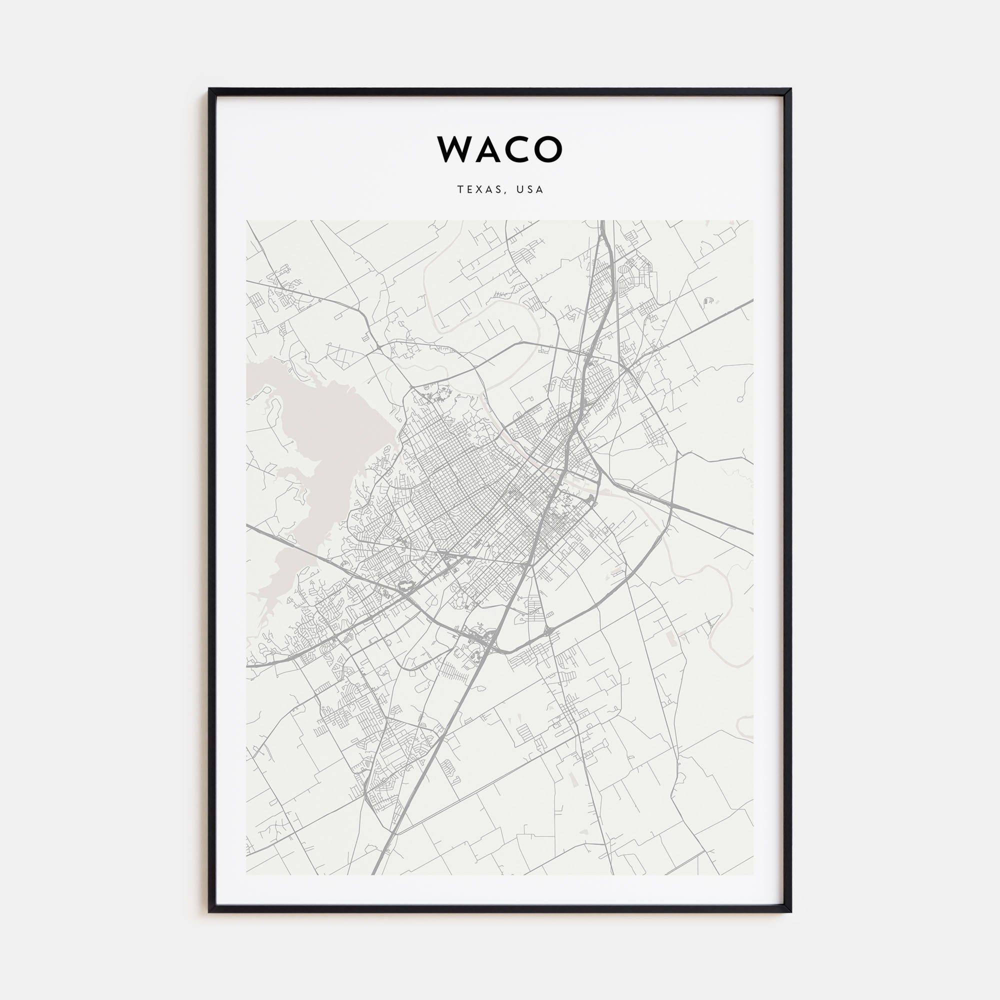 Waco Map Portrait Poster