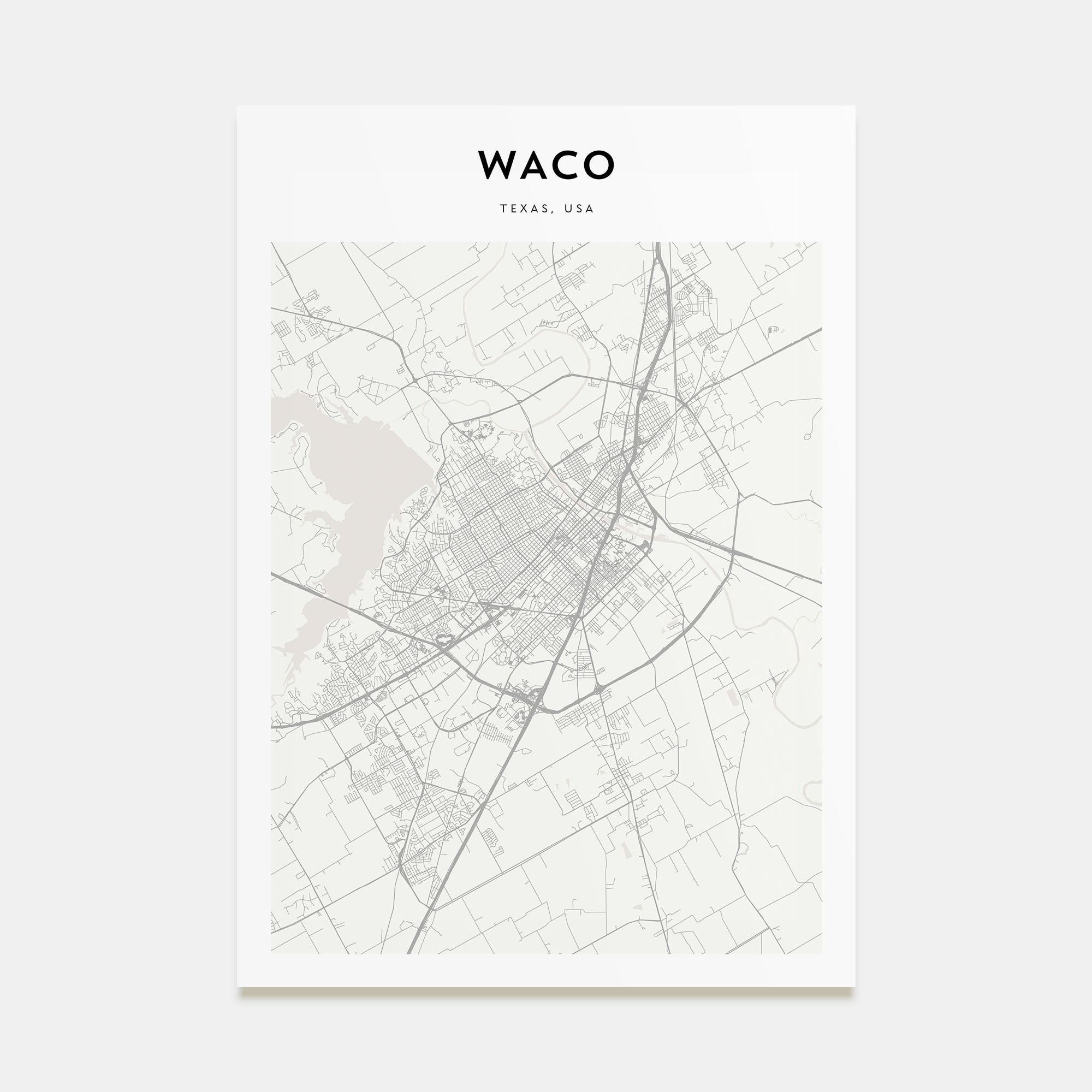 Waco Map Portrait Poster