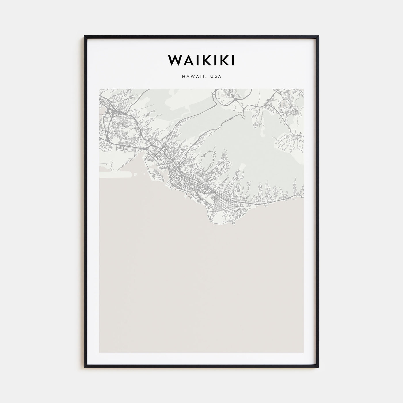 Waikiki Map Portrait Poster