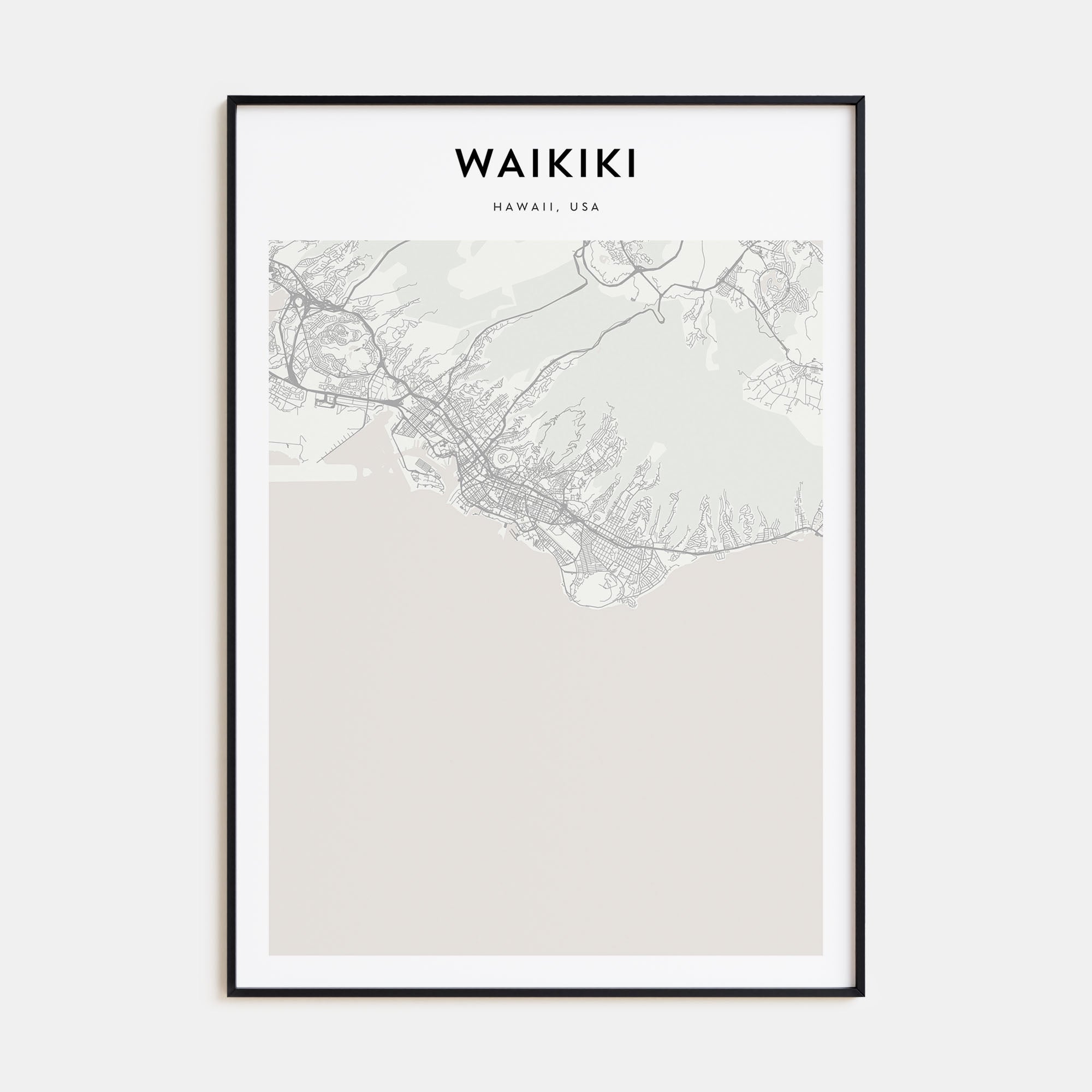 Waikiki Map Portrait Poster