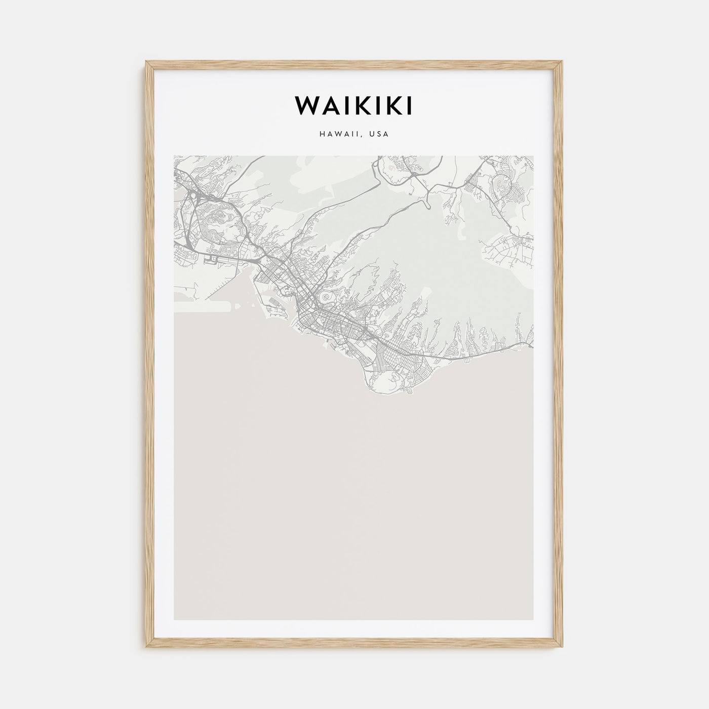 Waikiki Map Portrait Poster