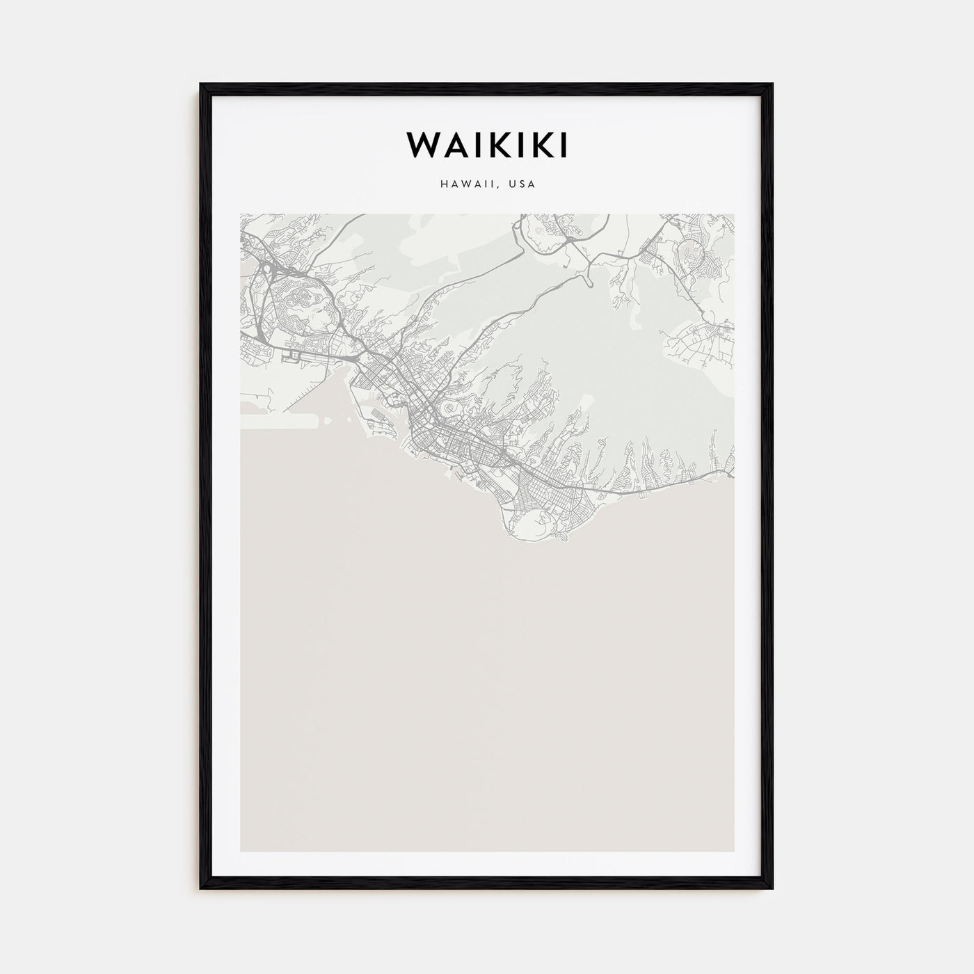 Waikiki Map Portrait Poster