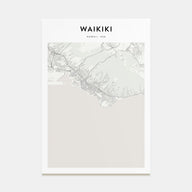 Waikiki Map Portrait Poster