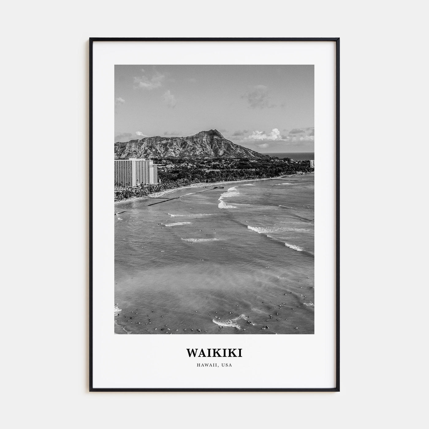 Waikiki Portrait B&W Poster