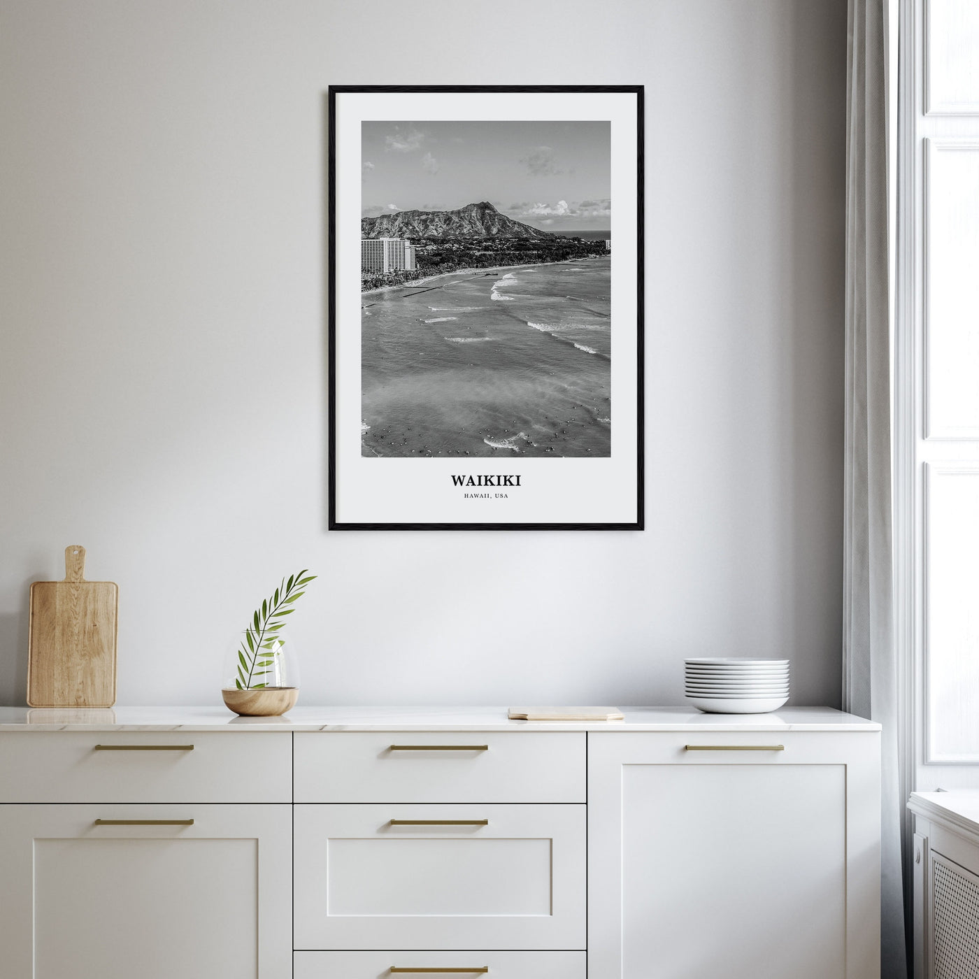 Waikiki Portrait B&W Poster